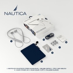 Nautica B310 Neckband Bluetooth Stereo Earphones Grey - 5