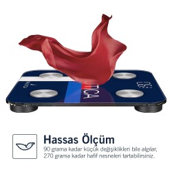 Nautica BT600 Pilli Bluetooth Vücut Analizli Yağ Kas Su Ölçer Hassas Akıllı Tartı Baskül Logo Navy - 4