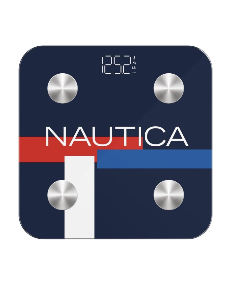 Nautica BT600 Pilli Bluetooth Vücut Analizli Yağ Kas Su Ölçer Hassas Akıllı Tartı Baskül Logo Navy - 2