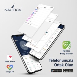 Nautica BT600 Pilli Bluetooth Vücut Analizli Yağ Kas Su Ölçer Hassas Akıllı Tartı Baskül Logo Sarı - 5