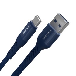 Nautica C20 Type-C to USB-A 120 cm Şarj ve Data Kablosu Navy 