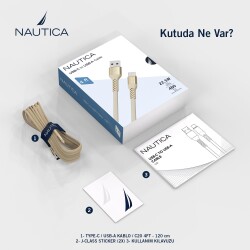 Nautica C20 Type-C to USB-A 120 cm Şarj ve Data Kablosu Pembe - 6