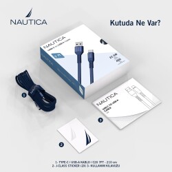 Nautica C20 USB-C to USB-A Cable (7ft) Navy - 6