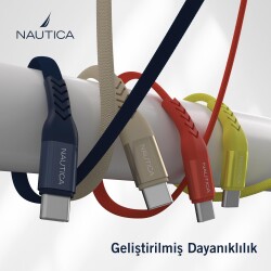 Nautica C30 Type-C to Type-C 120 cm Şarj ve Data Kablosu Navy - 4