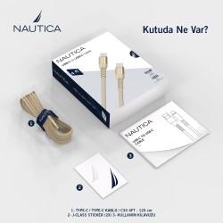 Nautica C30 Type-C to Type-C 120 cm Şarj ve Data Kablosu Pembe - 6