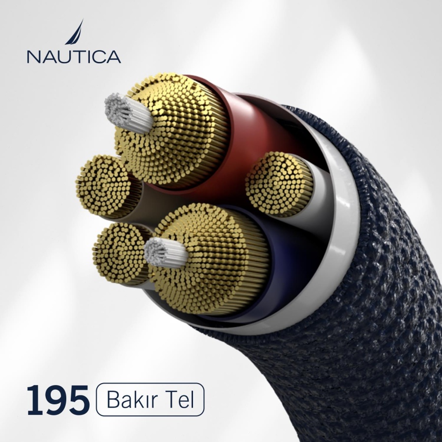 Nautica C35 USB-C to USB-C 120 cm Şarj ve Data Kablosu Navy - 6