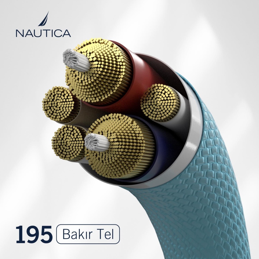 Nautica C38 Type-C to Type-C 120 cm Şarj ve Data Kablosu Çok Renkli - 6