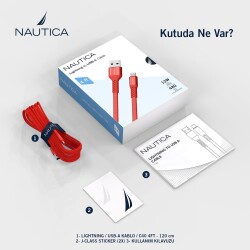 Nautica C40 Lightning to USB-A Cable (4ft) Red - 6