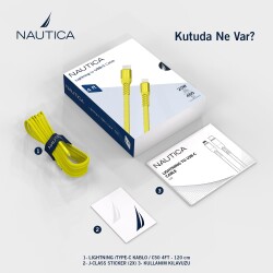 Nautica C50 USB-C to Lightning 120 cm Şarj ve Data Kablosu Sarı - 7