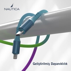 Nautica C58 USB-C to Lightning 120 cm Şarj ve Data Kablosu Çok Renkli - 5