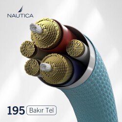 Nautica C58 USB-C to Lightning 120 cm Şarj ve Data Kablosu Çok Renkli - 6