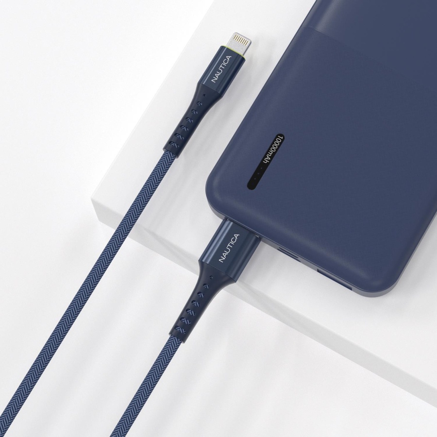 Nautica C65 Lightning to USB-A Cable (7ft) Navy - 2