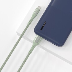 Nautica C65 Lightning to USB-A 210 cm Şarj Kablosu Yeşil - 2