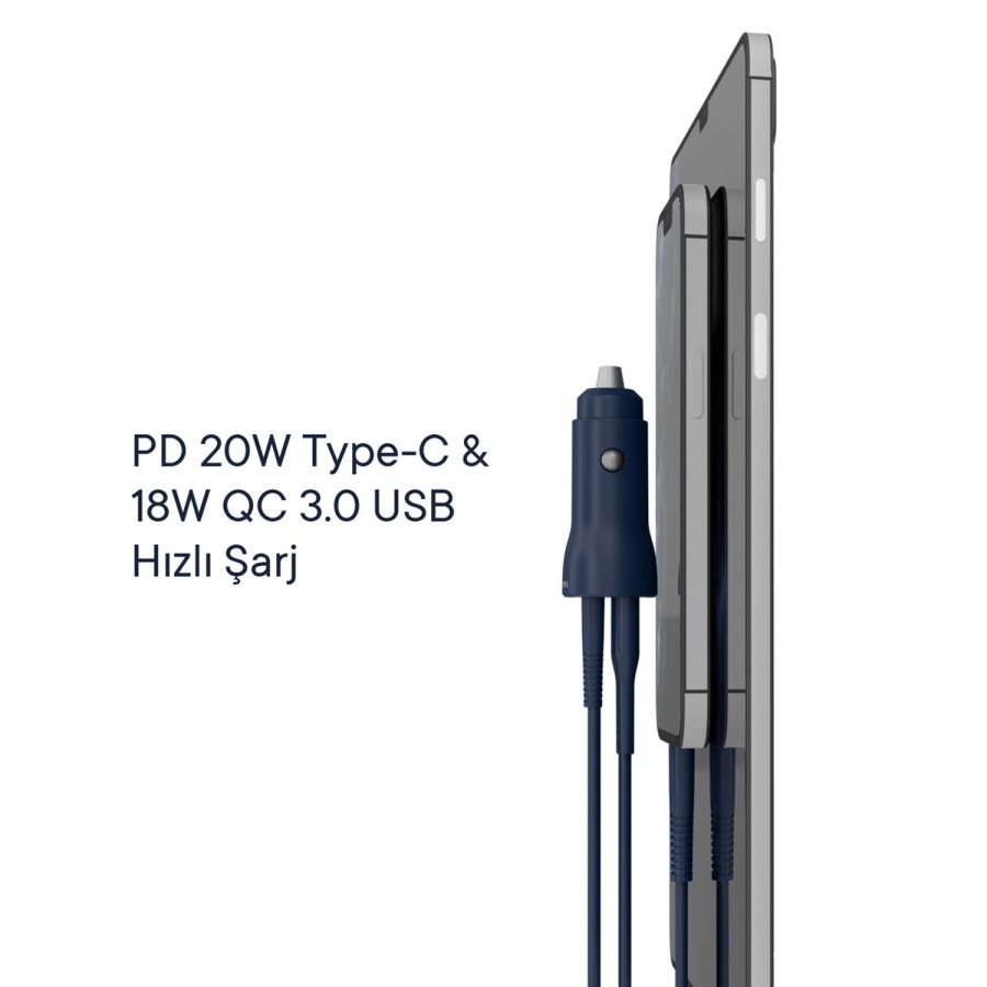 Nautica CH20 38W PD/QC Dual Port Car Changer - 2