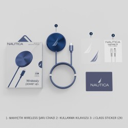 Nautica Magnetic Wireless Charger Navy - 7