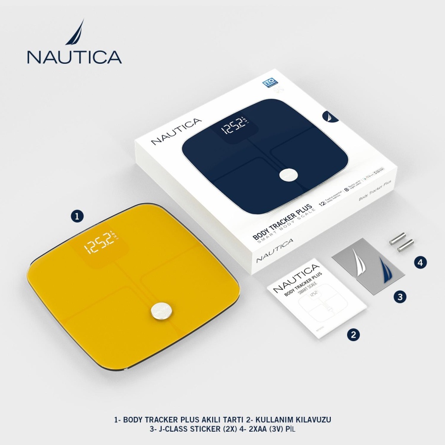 Nautica Classic Collection Body Tracker Plus Smart Body Scale Old Gold - 6