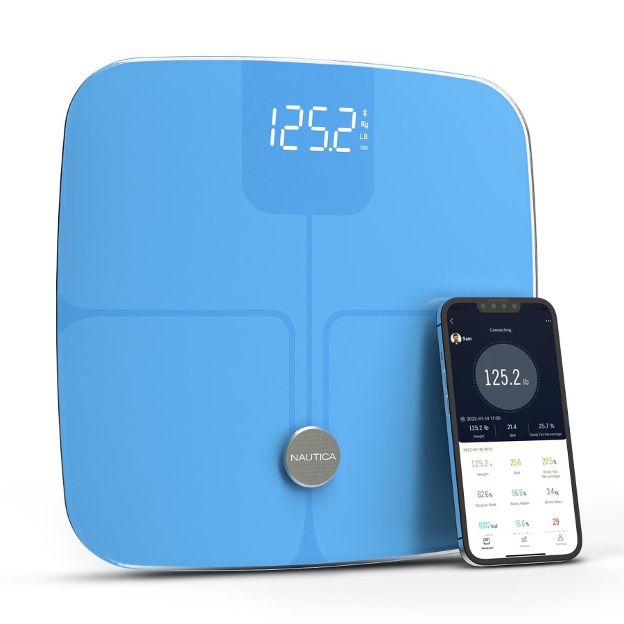 Nautica Classic Collection Body Tracker Plus Smart Body Scale Sky Blue - 1