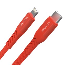 Nautica Lightning to USB-C Cable (4ft) Red 