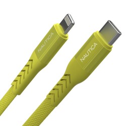 Nautica Lightning to USB-C Cable (4ft) Yellow 