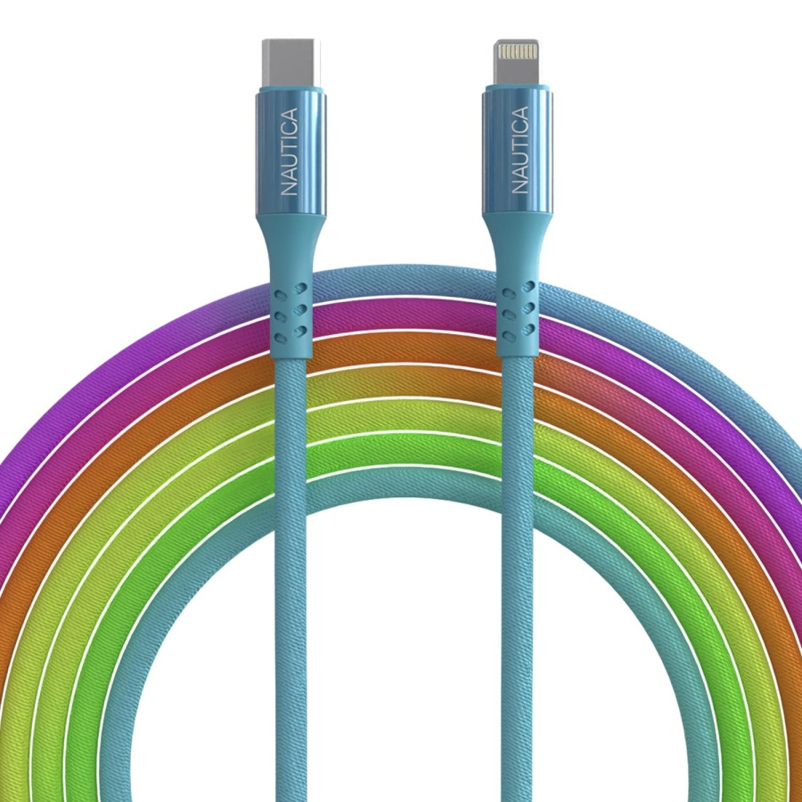 Nautica Lightning to USB-C Cable (Rainbow) (4ft) - 1