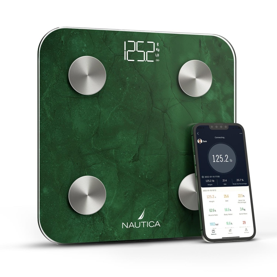 Nautica Marble Collection Body Tracker Smart Scale Emerald Green - 1