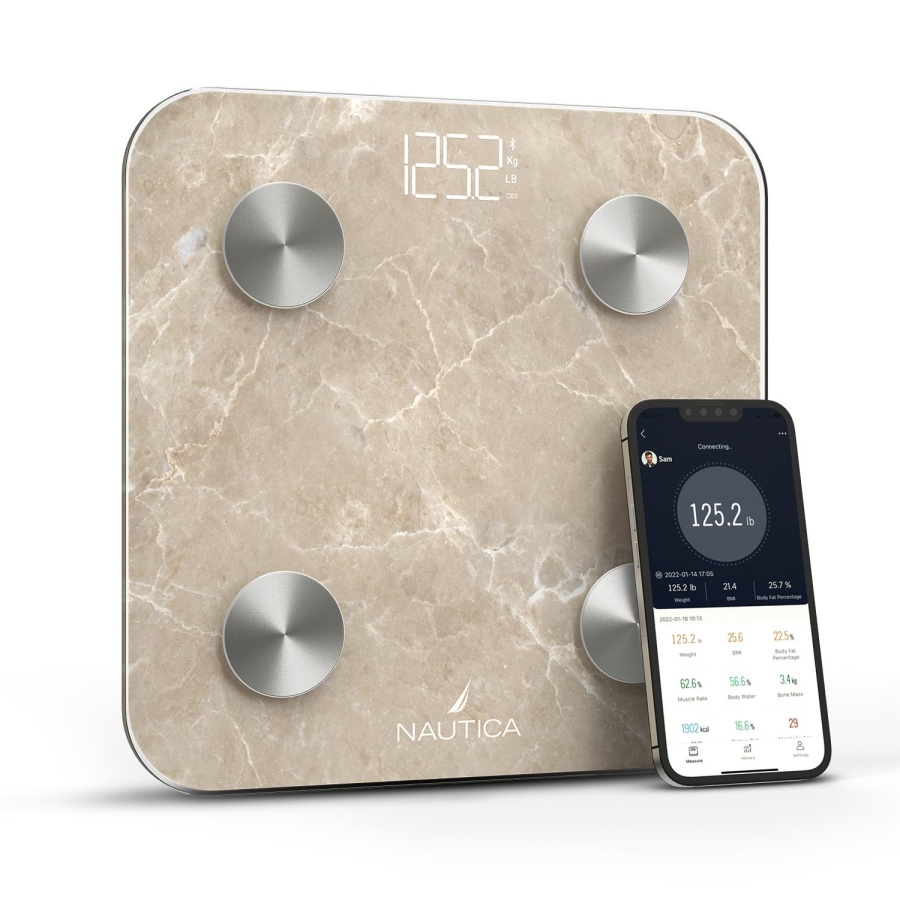 Nautica Marble Collection Body Tracker Smart Scale Quartz Stone - 1