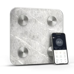 Nautica Marble Collection Body Tracker Smart Scale Travertine Gray 