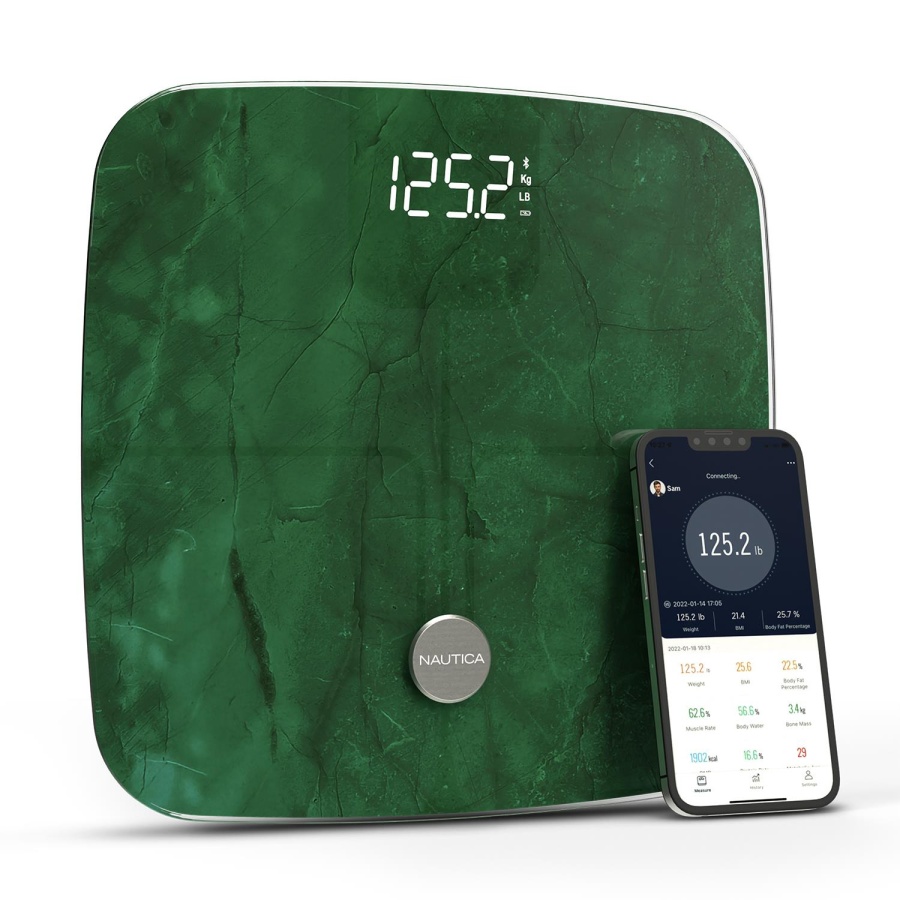 Nautica Marble Collection Plus Body Tracker Smart Body Scale Emerald Green - 1