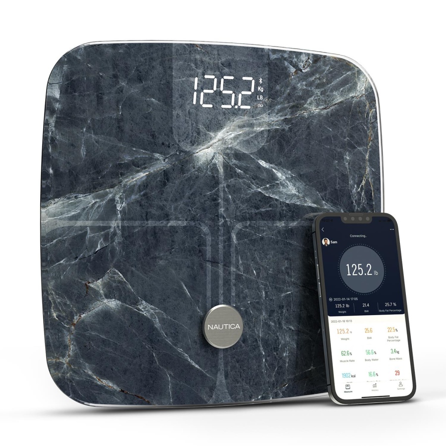 Nautica Marble Collection Plus Body Tracker Smart Body Scale Stone Blue - 1