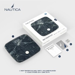 Nautica Marble Collection Plus Body Tracker Smart Body Scale Stone Blue - 6