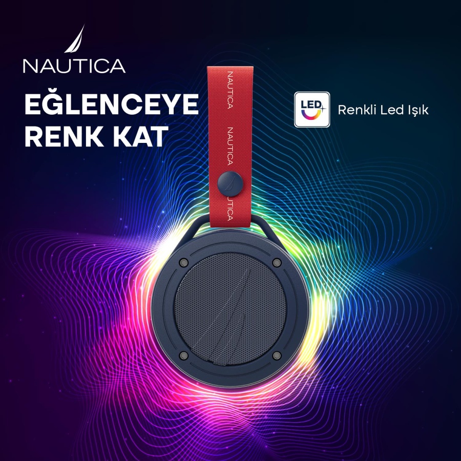 Nautica S20 Taşınabilir Bluetooth Speaker, Hoparlör, Ses Bombası Kırmızı Navy - 4