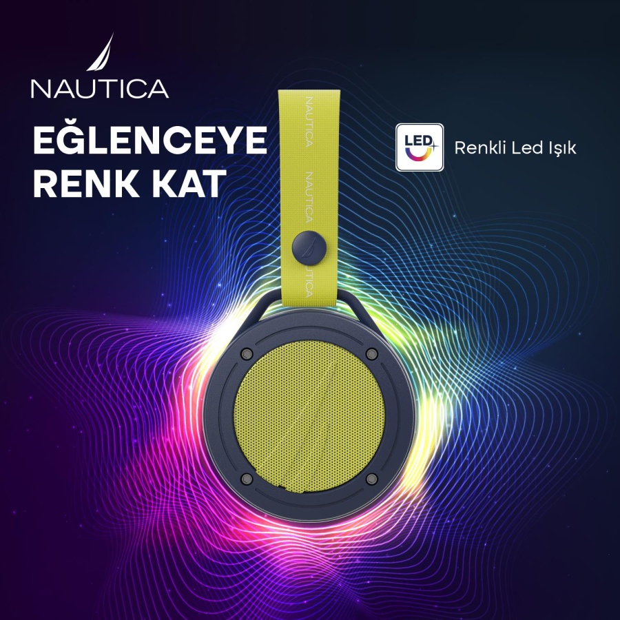 Nautica S20 Taşınabilir Bluetooth Speaker, Hoparlör, Ses Bombası Navy Sarı - 4