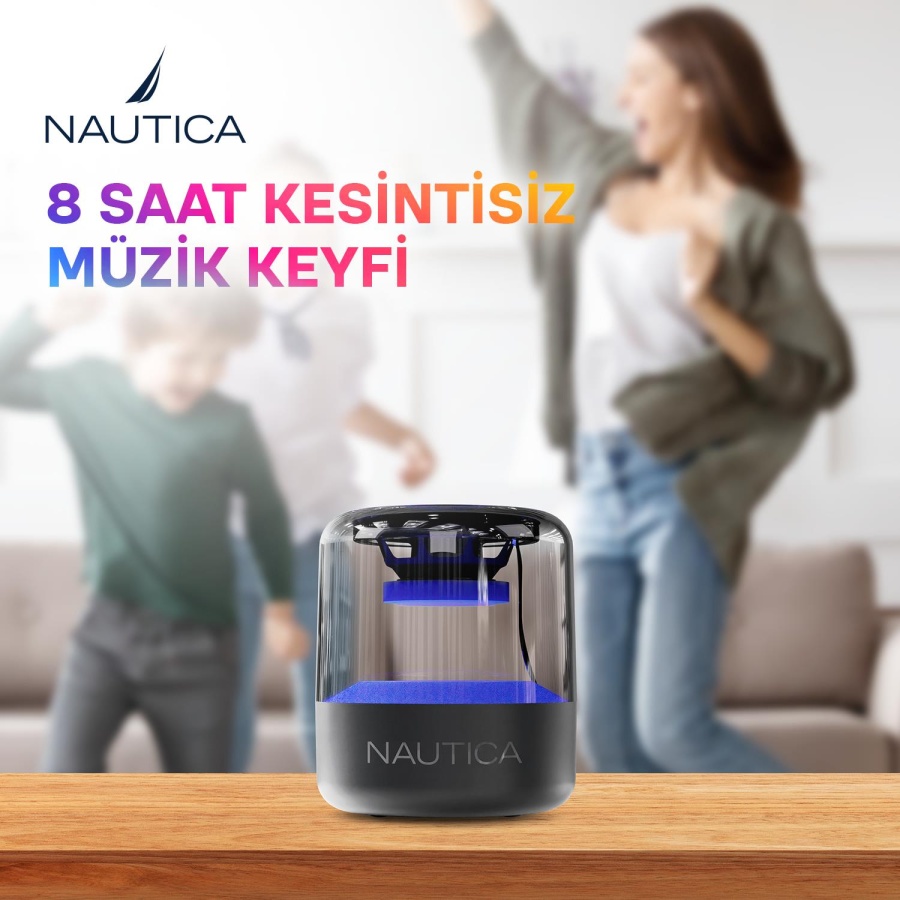 Nautica S50 Taşınabilir Bluetooth Speaker, Hoparlör, Ses Bombası Siyah - 3