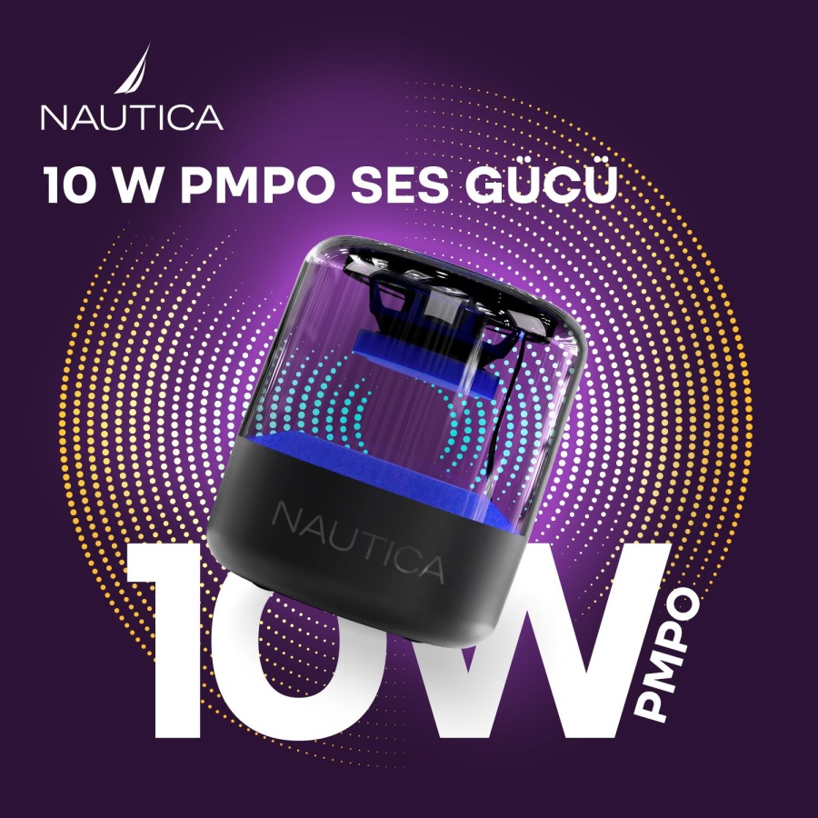 Nautica S50 Taşınabilir Bluetooth Speaker, Hoparlör, Ses Bombası Siyah - 5