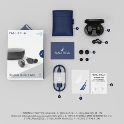 Nautica T120 TWS Earbuds With Charging Case Navy - 6