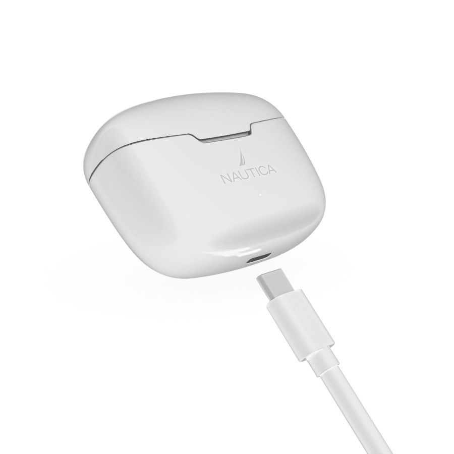 Nautica T200 TWS Earbuds With Charging Case White - 4