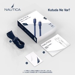 Nautica USB-C to USB-C Cable (7ft) Navy - 6