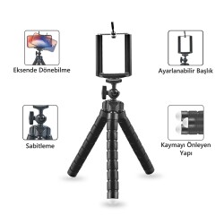 Onyo ONY03 3'lü Esnek Tripod Siyah - 5