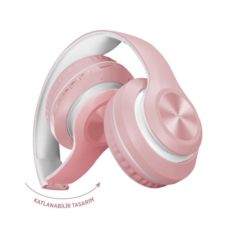 Polosmart FS51 Brezza Wireless Kulaküstü Kablosuz Kulaklık Pembe - 2