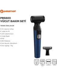 Polosmart PBS603 2 in 1 Erkek Vücut Bakım Seti Lacivert - 4