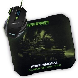 Polosmart PGM07 Gaming Mouse + Mouse Pad Yeşil - 1