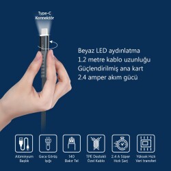 Polosmart PSM26 Type-C LED Aydınlatmalı Şarj ve Data Kablosu Gri - 5